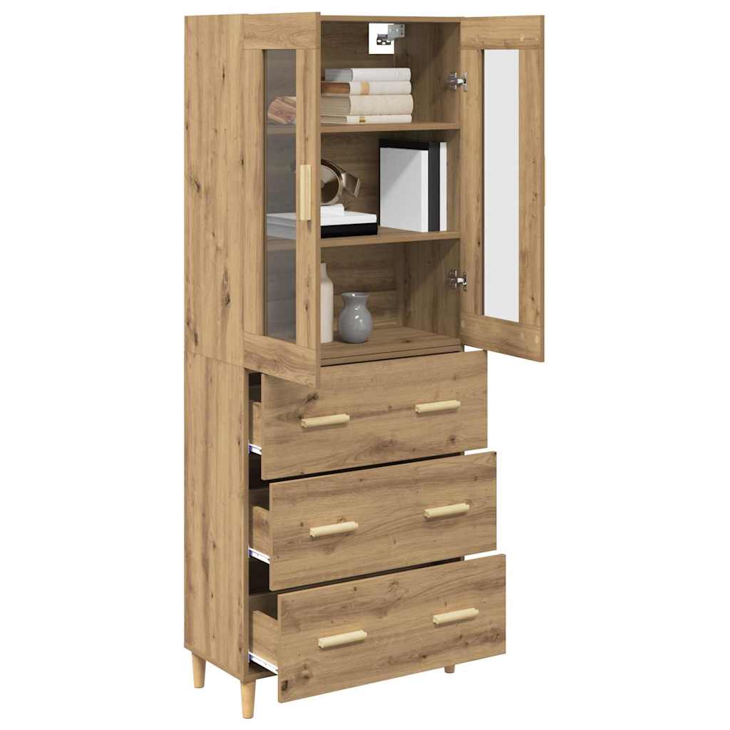 Highboard with Drawers Artisan Oak 69.5 X 34 X 180 Cm