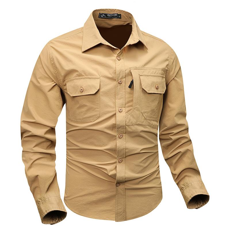 

Outdoor Shirts for Men In Spring and Autumn New Elastic Quick-drying Wear-resistant Military Style Hiking and Mountaineering Workwear Shirts for Men M