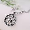 Vintage Pentagram Pendant Necklace for Men Stainless Steel Jewish Star Religious Jewelry Gift
