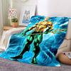 1 szt. Aquaman, Koc Flanelowy z Trójzębem Miękki, Ciepły i Przytulny na Kanapę, Łóżko, Biuro i Podróże Wszechstronny Prezent na Każdą Porę Roku, Prezent Świąteczny