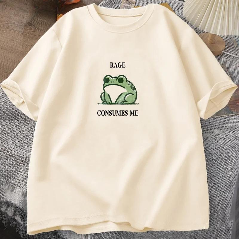 

Rage Consumes Me Frog Vintage T Shirt Men Women Tee Nature Lover Silly Frog Retro T-Shirt Mens Clothing Cotton Short Sleeve Top 3XL