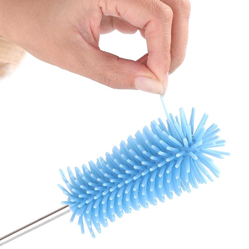 Silicone Milk Bottle Brush Cup Scrubber Glass Cleaner Kitchen Cleaning Tool Long Handle Drink Bottle Glass Cup Cleaning Brush