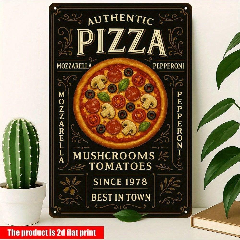 

Vintage Metal Poster Pizza Sign for Kitchen Wall Decor