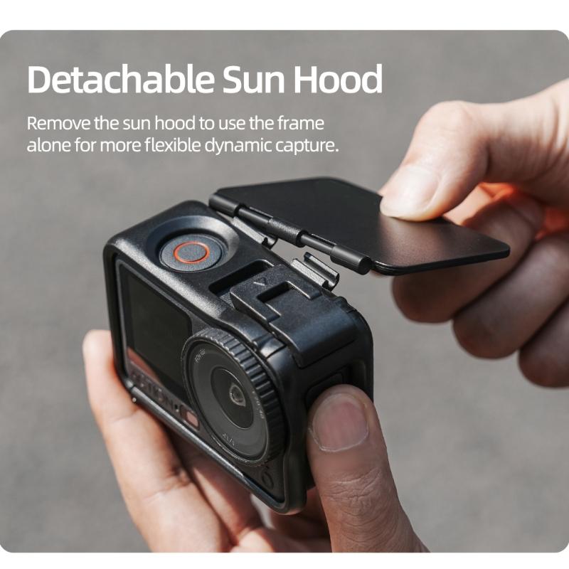 Quick Release Cage For Action 6 Camera Frame Includes AntiGlare Shield Accessory Mount Durability ABS Construction