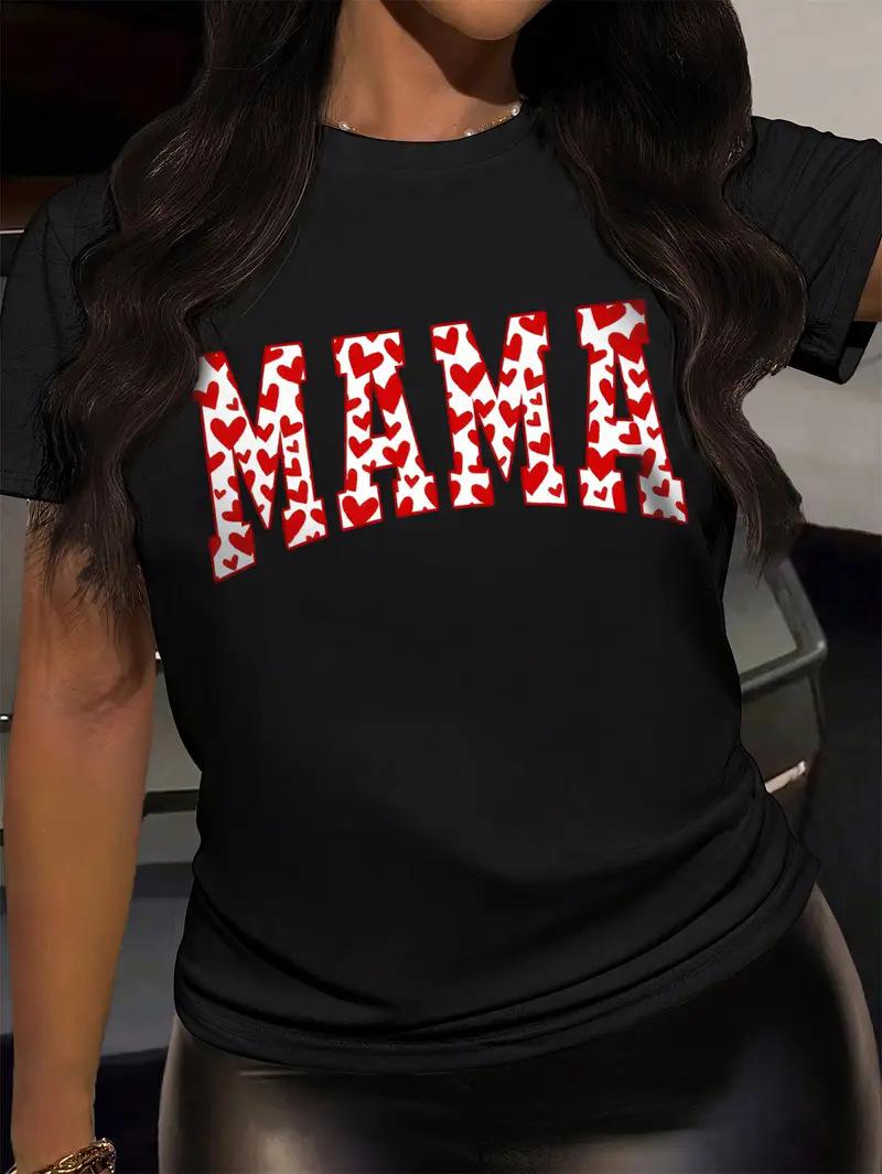 

Женский топ с круглым вырезом и короткими рукавами - Подарок на День матери, Европейский и американский стиль XXXL