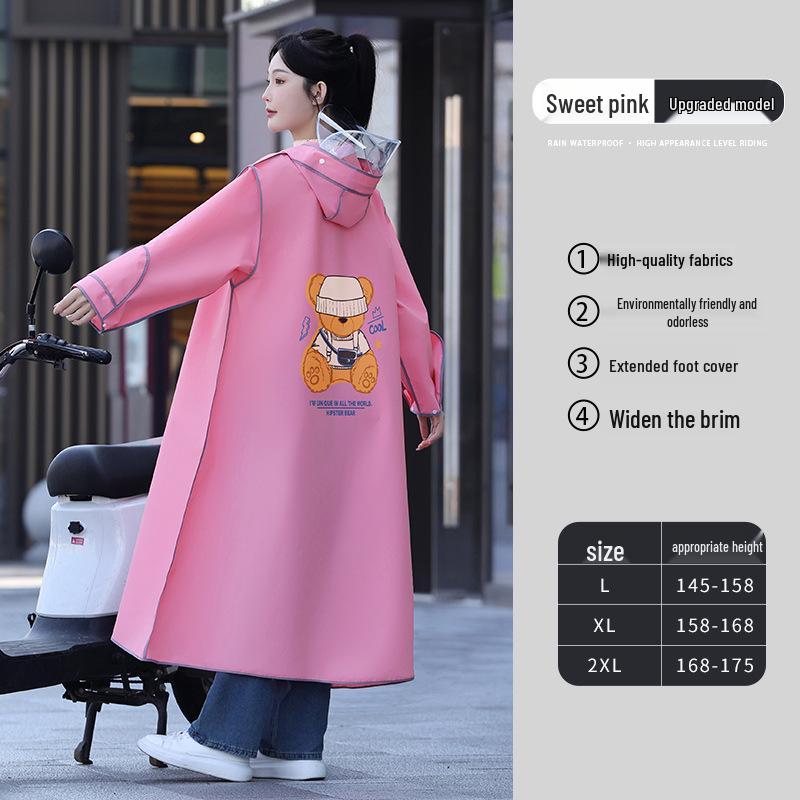 2024 Women's Electric Car Full-Body Long Rainproof Raincoat
