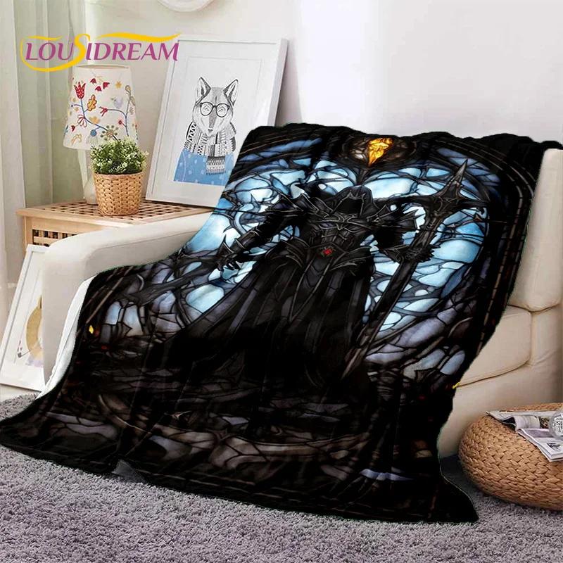 Diablo 3D Retro Game Gamer Zachte Flanellen Deken voor Bedden Slaapkamer Bank Picknick, Plaid Deken voor Afdekking Buiten Vrije Tijd Dutje Cadeau