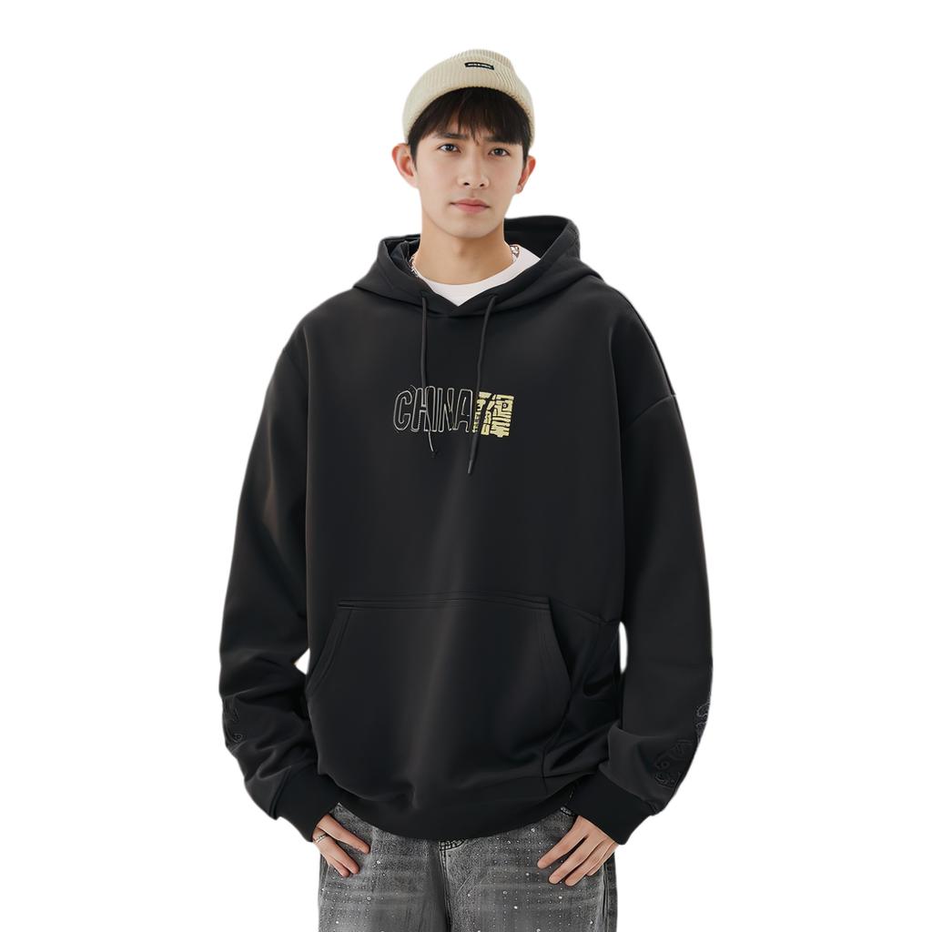 Anta Sweatshirts Men's Black Hooded Moderate Regular 152230721-3