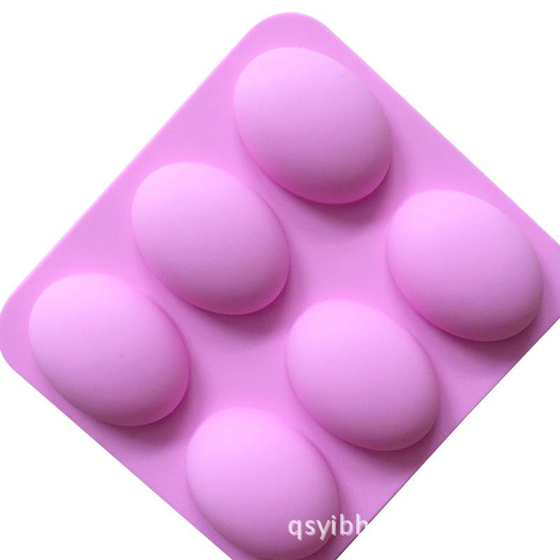 DIY 6-Cavity Silicone Oval Mold for Cake, Goose Egg, or Handmade Soap
