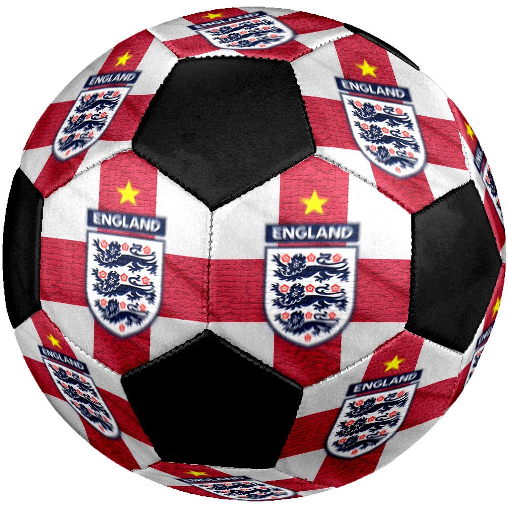 England Football Size 5 Soccer Ball, Machine-Stitched PVC, Durable & High Bounce, All Ages Fit, Fan Merchandise, Matches & Outdoor Use.