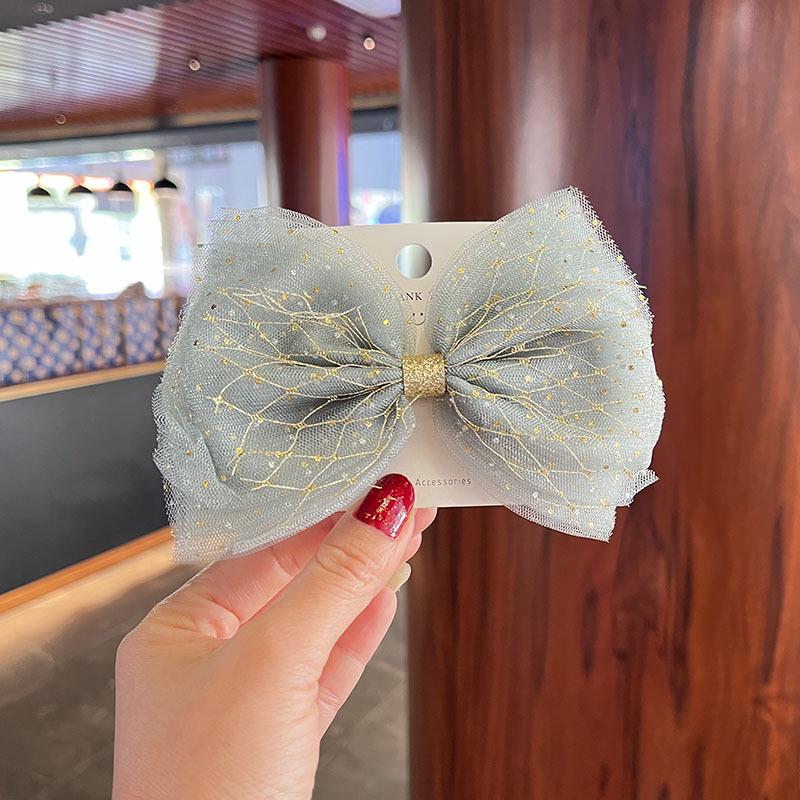 Korean Mesh Bow Hair Clip for Kids - Princess Headwear Accessories