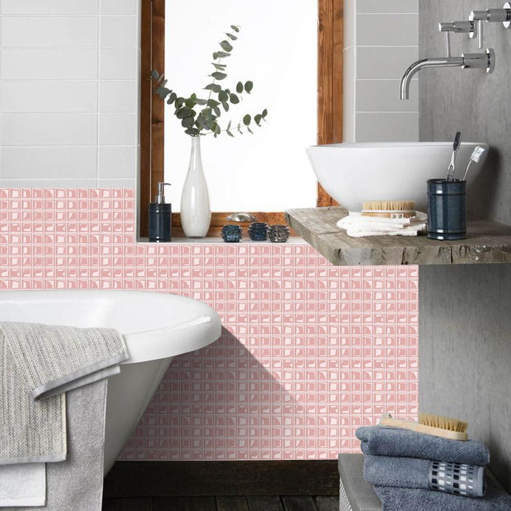 10pcs 3D Self Adhesive Wallpaper Waterproof Wall Decals Retro Crystal Tile Wall Sticker  Bathroom