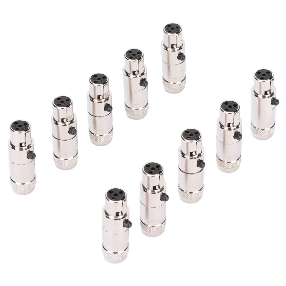 10PCS Metal 4 Cores XLR Female Plug Microphone Cable Adapter  for Monitor Speaker