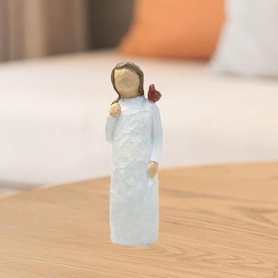 Angel Statue Figure Sculpture Creative Girl Decorative Figurine Tabletop Ornament for Shelf Bedroom