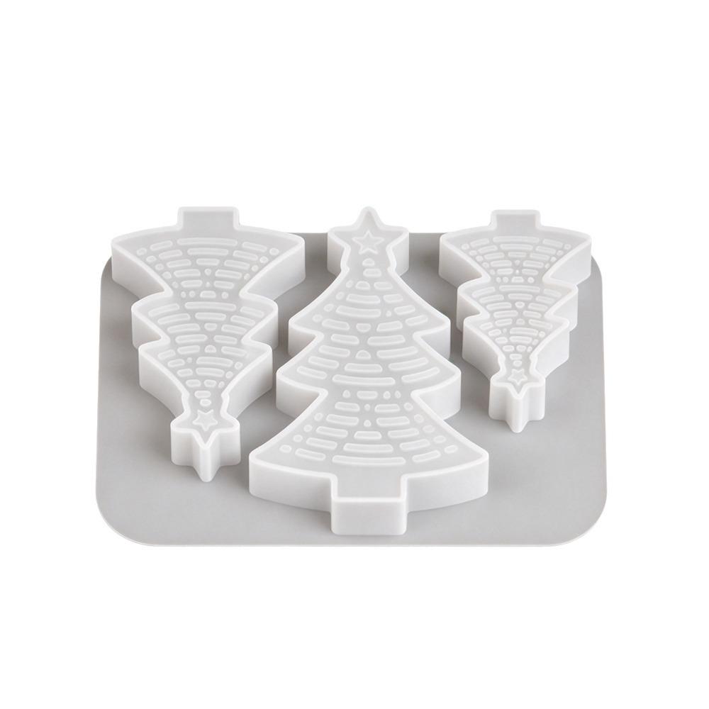 3 Cavity DIY Candle Mold Silicone Soap Mold Gift Making Christmas Tree Mold  Holiday