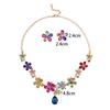 Vintage Floral Crystal Bridal Jewelry Set European Wedding Earrings Necklace Accessories for Women