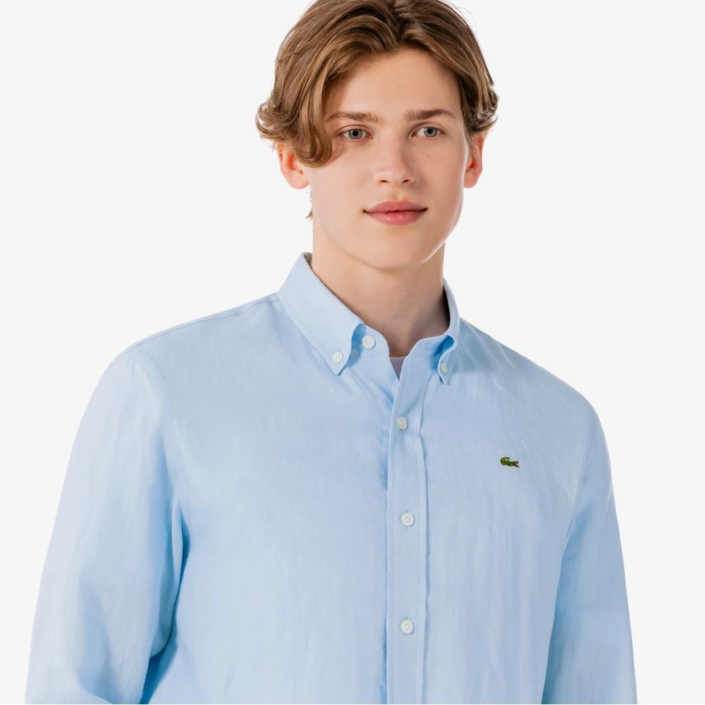 Lacoste Men's Solid Linen Shirt CH769E-56GHBP