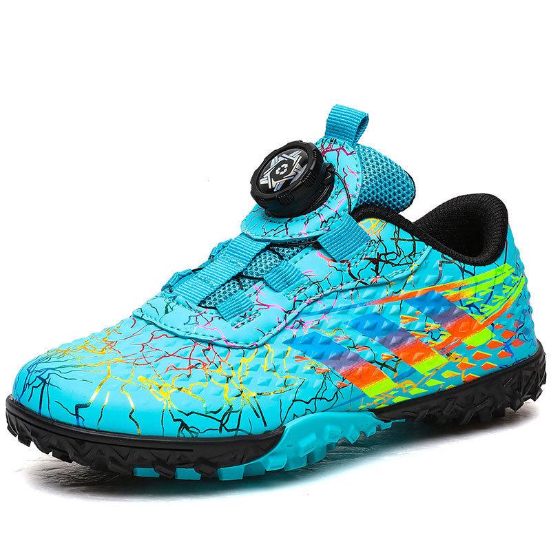 Girls' football shoes, children's rotating button broken nail sneakers, boys' competition training shoes, and older children's running shoes