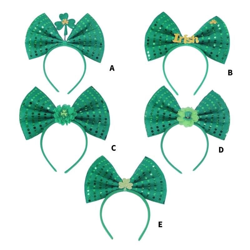Irish Leprechaun Bowknot Hair Hoop Fashion Statement Karaoke Party Leprechaun for Irish Day Stage Photo Props