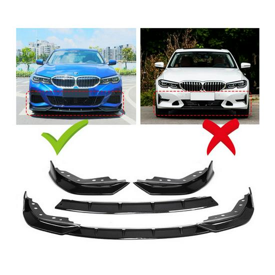 Compatible with 20-22 BMW 3 Series G20: Front Splitter, Lip, Rear Spoiler Body Kit, Corner Spoilers.
