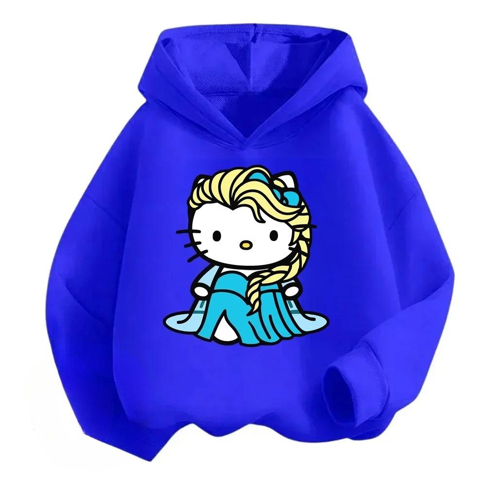 

New Warm Children s Hoodies for Autumn and Winter, Cartoon Cat Pattern Boys and Girls Tops, Comfortable and Soft Sweatshirts 100