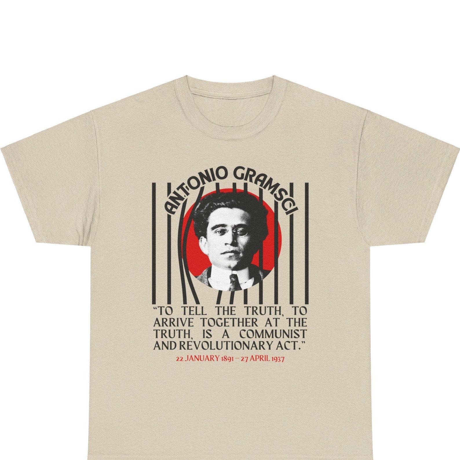 GRAMSCI T-shirt Italian Marxist philosopher revolutionary antifascist antifa communist socialist leftist tshirt tee gift radical protest S