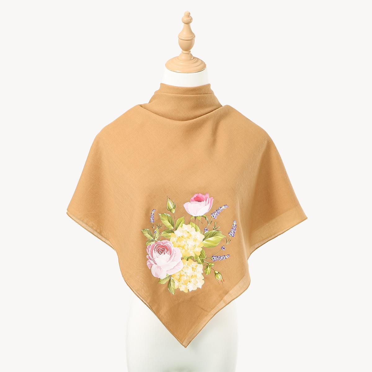 

Мусульманский Рамадан Мгновенный Квадратный Шарф С Цветочным Принтом Хлопково-Льняной Носовой Платок Головные Уборы Шапки Дамский Исламский Хиджаб 110*110см