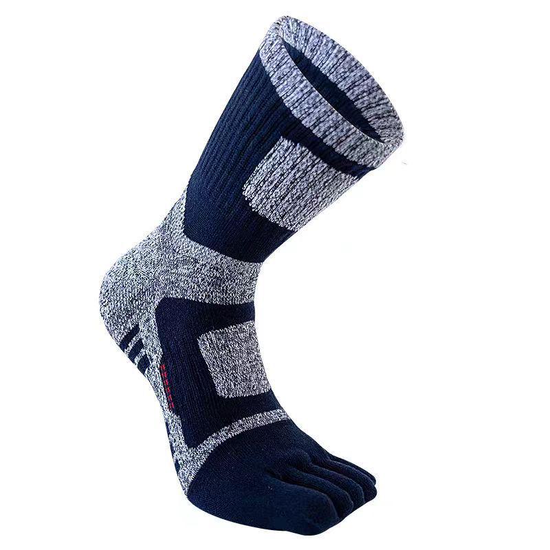 

Япония-Южная Корея Толстые махровые носки с пятью пальцами до колена для пешего туризма One Size темно-синий