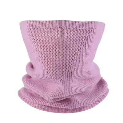 Autumn and Winter Mask Scarf Hollow Breathable Winter Windproof Riding Versatile Wool Fake Collar Sleeve Neck Cover Solid Color