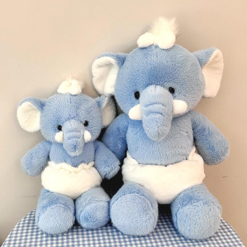 35/45cm Cute Elephant Plush Toys Kawaii Animal Doll Soft Comfy Fluffy Plushies Pillow Kids Girls Boys Birthday Gifts