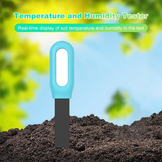 Soil Moisture Sensor Wireless Plant Humidity Temperature Detector 2-in-1 LED Intelligent Measuring Instrument for Potted Plants Greenhouse