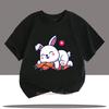 Carrot Rabbit Cute Printed T-shirt Summer Casual Girl Boy Fun Colorful Top Comfortable Round Neck Short Sleeve T-shirt