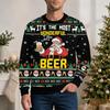 Men's Casual Pullover with Christmas Print Round Neck Long Sleeve Winter Top