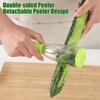 Multifunctional Peeler with Built-In Storage Stainless Steel Blades Fruit Vegetable Peeler Ergonomic Handle Kitchen Gadget for Peeling