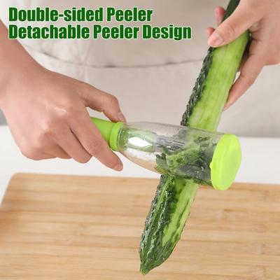Multifunktionaler Schäler mit eingebautem Behälter Edelstahlklingen Obst Gemüseschäler Ergonomischer Griff Küchenhelfer zum Schälen