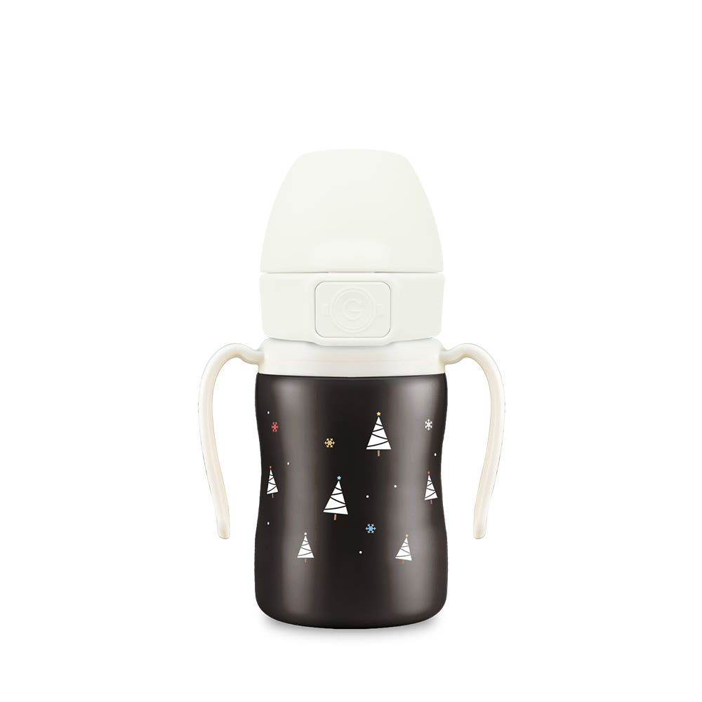 Grosmimi Winter Edition One-Touch Stainless Steel Straw Cup (200ml) White