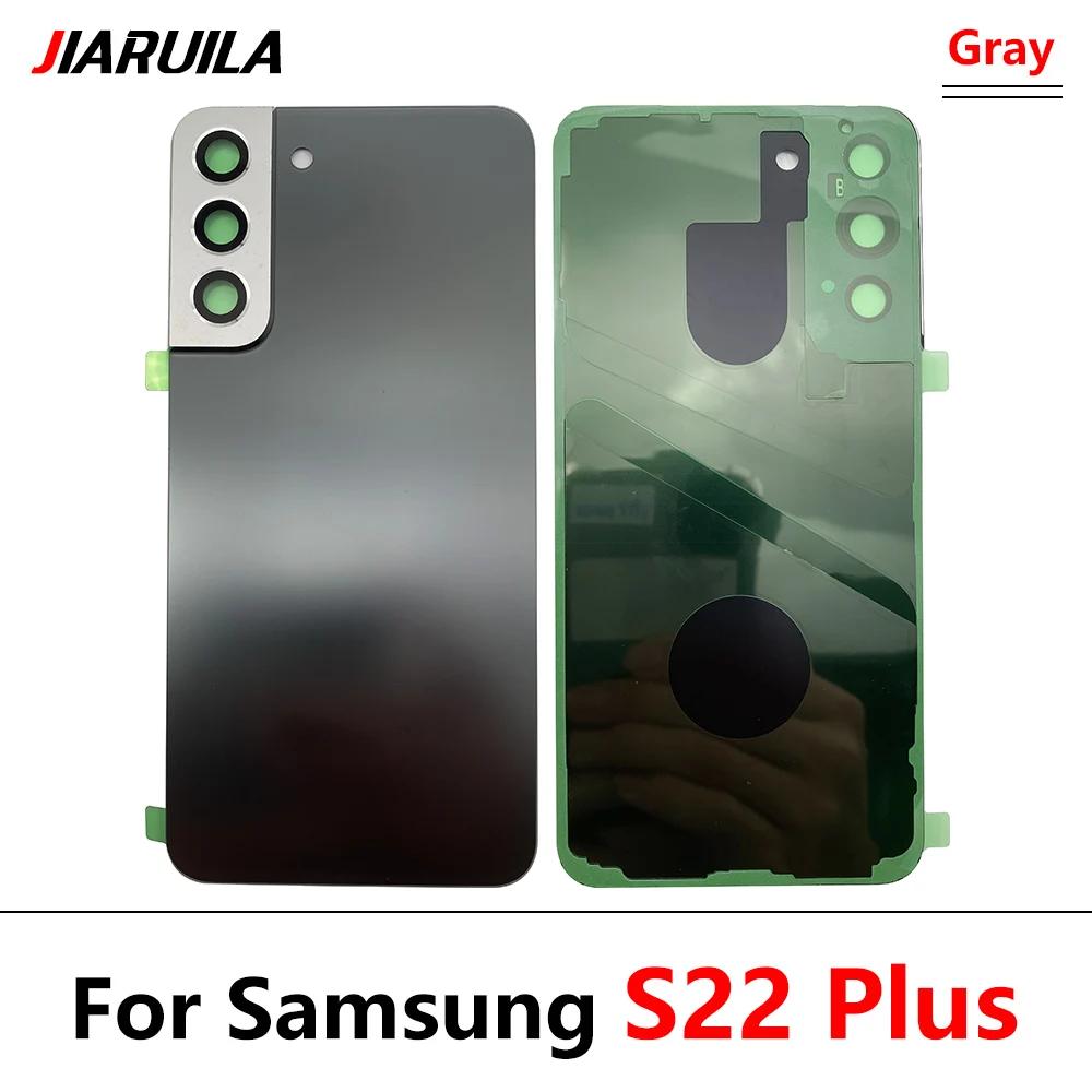 Back Glass Rear Cover For Samsung S22 / S22 Plus Battery Housing Battery back cover STICKER Adhesive With Camera Lens