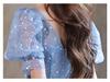 Elegant Blue Long Evening Dress for Women - Luxury Banquet, Vocal Art Exam, Hosting Gown