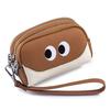 New first-layer cowhide change bag mini cute women's small wallet multi-functional leather three-zipper storage bag