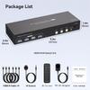 3-Way Dual-Channel HDMI 2.0 & USB 3.0 Input to 1-Way Dual-Channel HDMI & 4-Way USB 3.0 Hub Output.