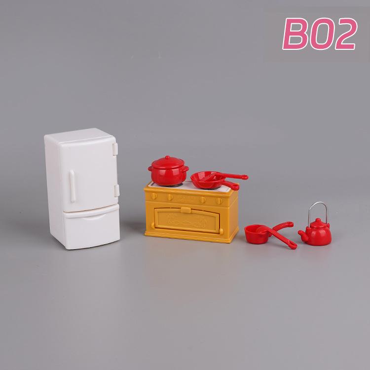 Animal Family Mini Rabbit Doll House Children'S Play House Simulation Furniture Set Doll House Girl Toys