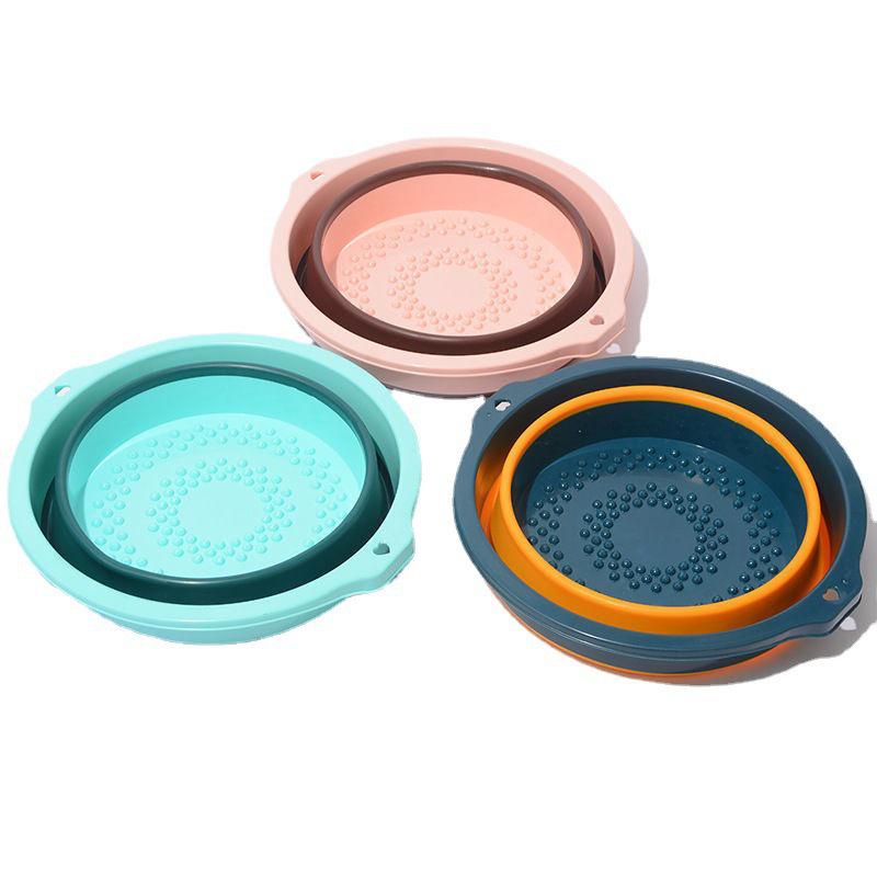 Portable Plastic Folding Foot Bath Basin with Massager for Home and Dorm Use