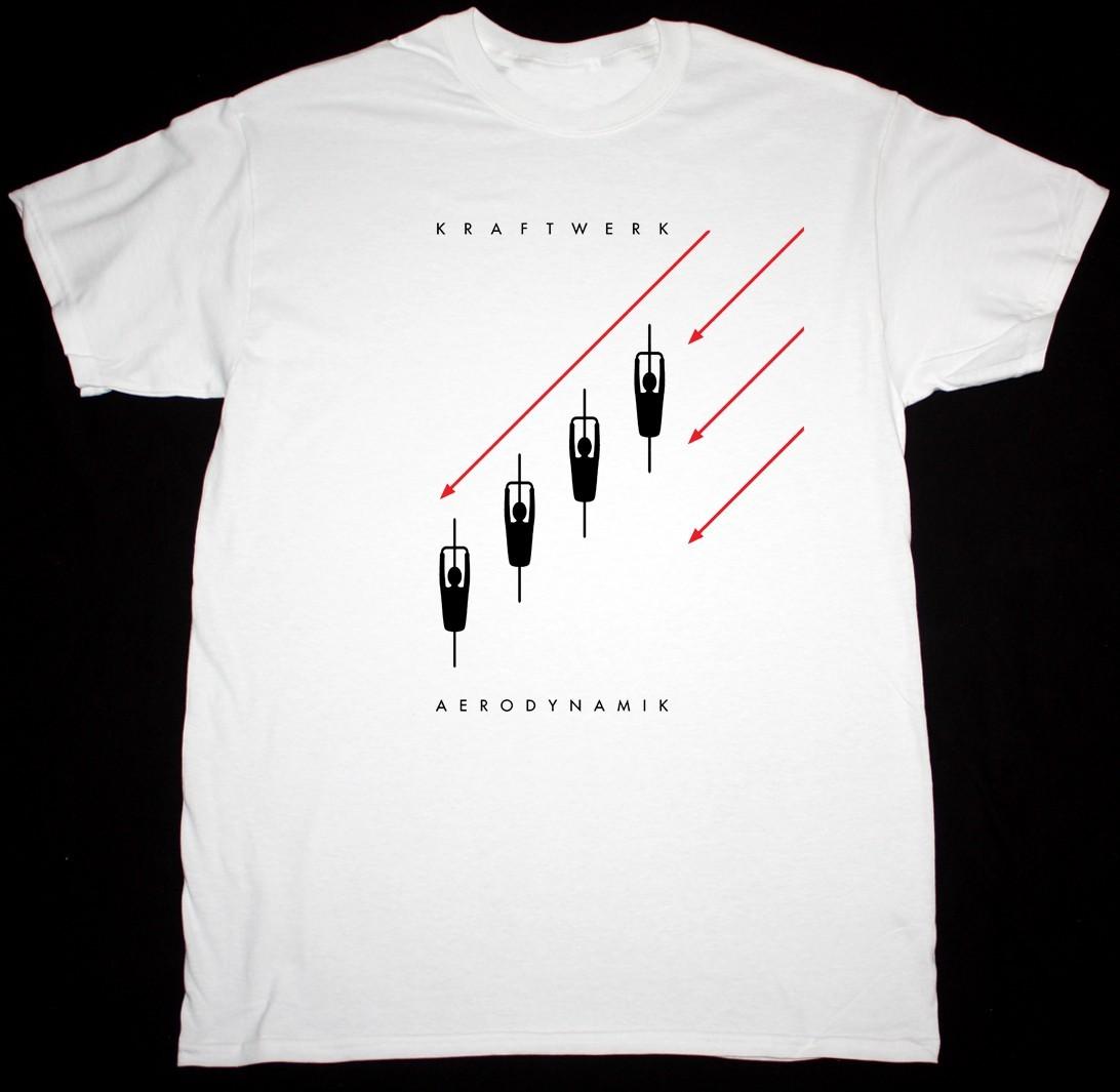 VTG Kraftwerk Band AERODYNAMIK Heavy Cotton White T Shirt S-5XL BT952 L