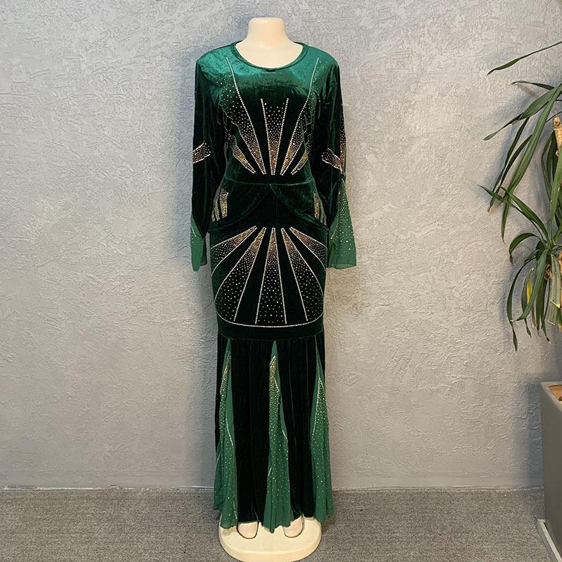 Spódnica flanelowa z falbaną typu rybi ogon z 2024 roku z detalami z gorących diamentów