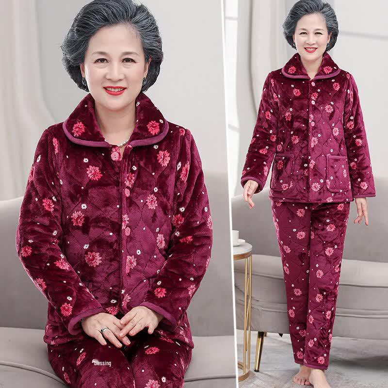 Women's Thickened Winter Thermal Pajama Set