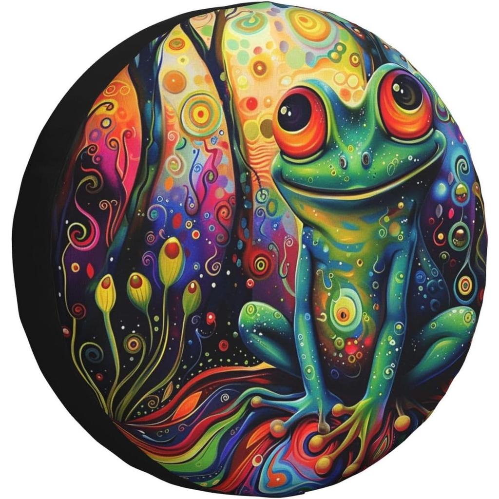 Bright Frog Spare Tire Cover Weatherproof Universal Wheel Protectors Wheel Covers for Rv Camper Travel Trailer SUV Truck 15 Inch