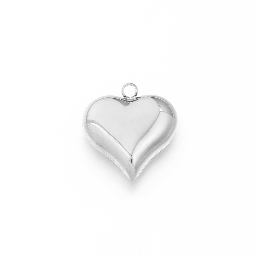 1Pc 15-45mm Stainless Steel Heart Charms for DIY Earrings Necklace Bracelet Pendant Jewelry Making Findings Accessories