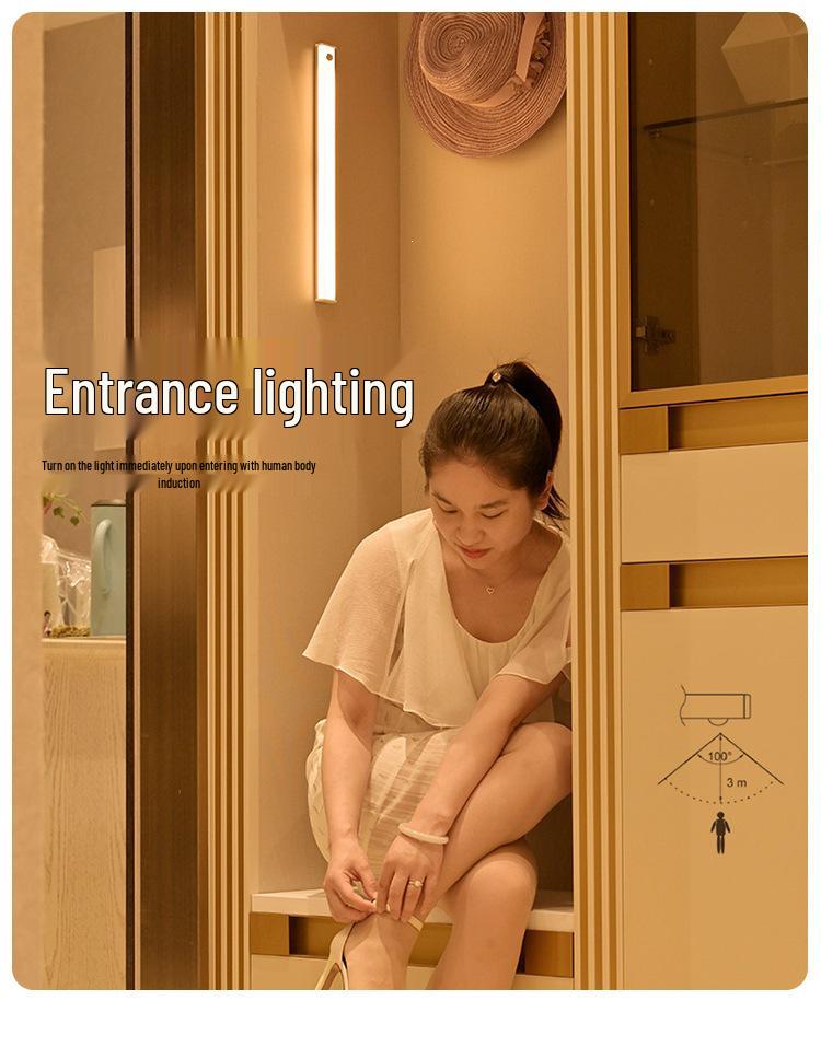 Smart Wireless Motion Sensor LED Night Light Strip for Home, Hallway, and Wardrobe