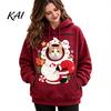 Cozy Fleece Pet Pocket Unisex Pouch Christmas Hoodie, Cute Dog Cat Carrier Hooded Sweatshirt with Small Holder Top Graphic, Lined Animal Pullover