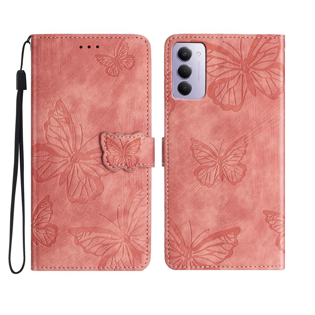 For Xiaomi Redmi 15 5G (Global) (169mm) Case Butterfly Design Flip Wallet Leather Phone Cover Skin-Touch